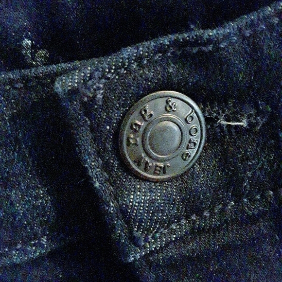 Rag &  Bone Dark Wash /Lamb Leather Skinny… - Picture 4 of 9